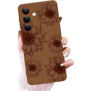OOK Floral Case for Samsung Galaxy S26 Plus, Cute Sunflower Blooms, Brown | Soft TPU, Shockproof Protective Flower Phone Cover for Women & Girls