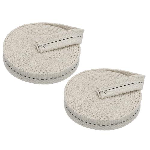 PATIKIL 1/2" Wide 6 Feet 100% Cotton Flat Wick, 2 Rolls Oil Lamp Wicks with Black Stitch for Kerosene Lamp Lantern Oil Burner