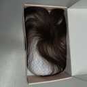 Clip in Bang Human Hair Topper with Wispy Air Bangs Hair Clip for Women,Hair Toppers Hair Pieces with Bangs for Daily Wear 360 Cover(Dark Brown)