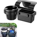 Car Cup Holder, Car Window Multifunctional Organizer, Vehicle Door Side Hanging Rack, Cell Phone Storage Box, Plug & Play Vehicle Storage with Sponge Pads, for Most Cars (Black #B) (1 PC)