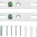 PATIKIL 4" Light Crossbar Kit, 2 Set Universal Light Fixture Mounting Bracket 1/4"-20 Tap Center Hole Ceiling Light Plate Canopy Hardware Set for Chandelier Wall Light, with Screw Pack