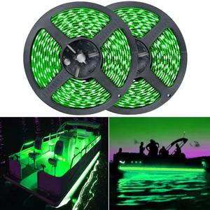 Pontoon Boat Light - LED Strip for Duck, Bass, Sail, Kayak - Flexible Deck & Interior Courtesy Lights - Green, 12v (10m (32.8ft))