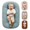 Baby Nest (0-9 Months) Organic Cotton Baby Lounger - Blue
