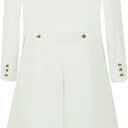 MOFOVELY Men Pirate Steampunk Tailcoat Vintage Victorian Jacket (Medium, White)
