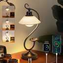 V05 Vintage Flower Table Lamp - Dimmable Nightstand Lamps with USB C+A Charging Ports, Farmhouse Touch Bedside Lamp, Unique Small LED Lamps for Bedroom, Living Room, Entry, Dining, Entryway