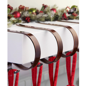 Christmas Stocking Holders for Mantle Set 3,Lightweight Stocking Holder No-Slip Stocking Hangers for Mantel Fireplace,Adjustable Mantel Stocking Hooks (Bronze-3 Pack)