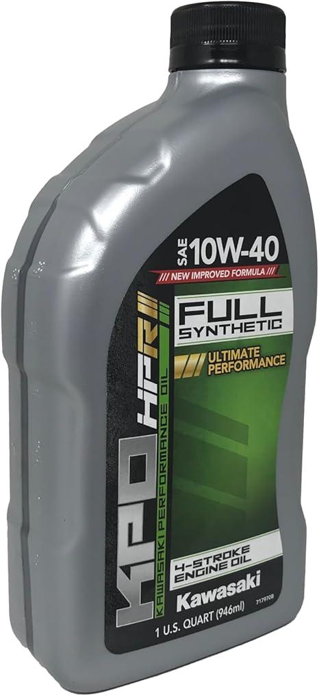 Two Pack compatible with Kawasaki KPO Full Synthetic 10W-40 Oil K61021-500-01Q Contains Two Quarts and a Funnel