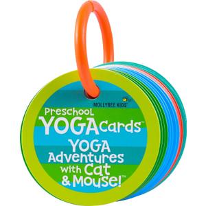 MOLLYBEE KIDS Preschool Yoga Cards for Kids, Set of 40 Poses and Activities, Beginner Yoga for Kids, Gifts for Ages 3+
