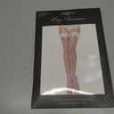 Leg Avenue womens Satin Bow Accent Lace Top Thigh Highs (White)