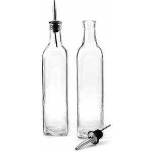 Anchor Hocking 16 oz Oil and Vinegar Glass Bottle with Stainless Steel Spout, Set of 2