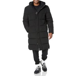 Amazon Essentials Mens Hooded Long Puffer Coat (4X-Large Big, Black)