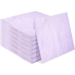 HEIPINIUYE 50 Pieces 3-ply Purple Cocktail Napkins Beverage Napkins Dessert Napkins Disposable Paper Napkins for Wedding Birthday Party Paper Dinner Napkins