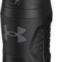 Under Armour 32 oz Insulated Water Bottles - Sports Water Jug with Fence Hook, Leak Resistant for Baseball, Football & More, 32 oz Insulated, Black/Black