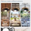 LEDIARY Outdoor Ceiling Fans with Lights, IP65 Waterproof Gazebo Fan with Hanging Hook,6 Speeds, 3CCT, 20 Inch Wet Rated Plug in Ceiling Fan for Patios,Porch, Pergola,Canopy, Brown