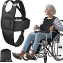 Wheelchair Seatbelt with Pocket Wheelchair Seat Belts for Adults Anti-Slip & Adjustable Wheelchair Accessories Safety Belt for Seniors Elderly, Patients, Anti-Fall Wheelchair Harness Vest (Black)