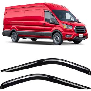 Voron Glass Tape-on Extra Durable Rain Guards for Ford Transit 2014-2025, Window Deflectors, Vent Window Visors, 2 Pieces - 110202