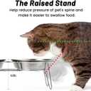 Elevated Cat Bowls, 5.9 Inch Wide Stainless Steel Cat Food Bowls with Metal Stand Whisker Stress-Free, Raised Food and Water Dish for Cats, Kitten