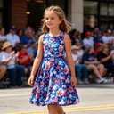 Funnycokid Toddler Girls Patriotic Dress 4th of July Anniversary Sundress USA Independence 4t 5t Memorial Day American Flag Outfit 4-5 Years (S)
