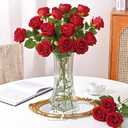 Waipfaru 200 Pcs Red Roses, Fake Roses Artificial Velet Flowers for Valentines Mothers Day Wedding Centerpieces Decor (Red)