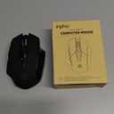 INPHIC Wireless Mouse Rechargeable, Battery Visible, 2400 DPI, 6 Buttons, Ergonomic Large Mouse for Laptop, Computer, Mac, PC etc. (Black-LED)