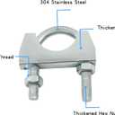 1-1/4'' U Bolt Muffer ExhaustHeavy Duty Exhaust Clamp with Saddle Style U-Bolt Pack of 2