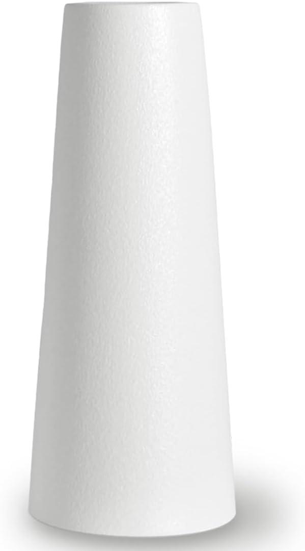 Simple Modern White Ceramic Vase - 10 Inch, Perfect for Pampas Grass, Rustic Table Centerpieces, Home Office Decor
