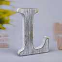 6 Inch Wood Letters Unfinished Rustic Wood Letters for Wall Decor Decorative Standing Letters Slices Sign Board Decoration for Craft Home Party Projects (L)
