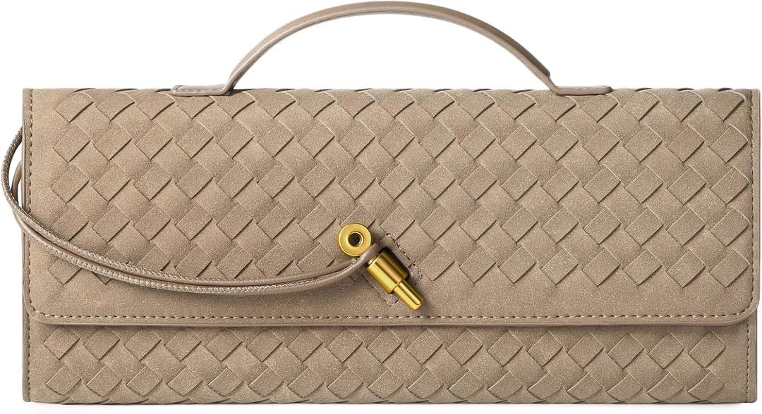 Clutch Purses for Women Suede Clutch Handbag Trendy Evening Shoulder Bags Ladies Crossbody Bag Satchels Grey