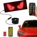 Dynamic LED Devil Eye Lights for Car Motorcycle Windshield, 6.8 x 2.8 inches Colorful Flexible Programmable LED Sign for Window, DIY LEDs Matrix Panel Display with Remote&APP Control