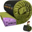 BDEUS Memory Foam Camping Mattress Pad 3inch Waterproof Roll Up Bed Sleeping Mat for Adults Portable Roll Up Mattress for Travel Guest Floor Bed Cot Mattress for Car, Tent (Green)