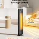 PELONIS 30 Ceramic Tower Space Heater with Adjustable Thermostat for Large Room, 75 Oscillation, Remote Control & 12H Timer, Tip-Over Switch & Overheating Protection, 1500W, PHF15RSAPH30, Black