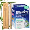 Fresh and Clean Denture Cleaning Tablets Bundle  126 Count Cleansing System with Bamboo Brush  Special Formula for Full & Partial Dentures