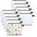 Frienda 10 Pieces Sublimation Coin Purse DIY Blank Makeup Bags Bulk Cosmetic Pouch Small Cute Coin Purse Heat Transfer Canvas Bag with Zipper for Ladies Kids