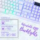 Orzly White Gaming Keyboard RGB USB Wired Rainbow Keyboard Designed for PC Gamers, PS4, PS5, Laptop, Xbox, Nintendo Switch, RX-250 Hornet Edition