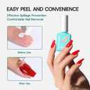 Morovan Gel Nail Polish Remover Kit: Gel Polish Remover with Liquid Latex Tape Nail Strengthener Nail Tools Quick Remove Gel Nail Polish in 3-5 Minutes No Need to Warp & Soak (7 Pcs Set)
