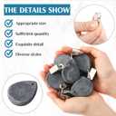 Remagr 24 Pieces Tablecloth Weights Teardrop Shape Pendant Stones with Metal Clips Marble Teardrop Table Cover Weights Table Cloth Weights Hangers for Outdoor, Picnic Family Party(Dark Gray)