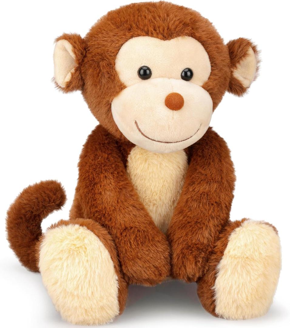 IKASA Monkey Stuffed Animals Plush Toys,12.5" Cute Plushie Soft Cuddly Plushy Fluffy Toy, Gifts for Family Kids Children Girls Boys