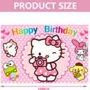 Cartoon Birthday Decorations, Cute Pink Cat Backdrop, Banner Shoot Photo Backgrounds Props, Birthday Party Supplies for Girls (5x3ft)