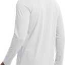 GEMYSE Men's Quarter Zip Pullover Long Sleeve Running Shirt 1/4 Zip Quick Dry Athletic Workout Shirts (White, XL)