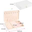 KCY Jewelry Box for Women Girls,Small Travel Jewelry Organizer Case,PU Leather Portable Jewellery Storage Boxes Display Holder for Ring Earrings Necklace Bracelet Bangle, Men Teen Kids Gift, White