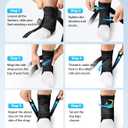 ZOELION Ankle Brace for Men Women with Auto-adaptive Side Pads, [Slim Fit & Flex Support] Ankle Stabilizer Support, Quick Hook & Loop Lace Up Ankle Brace for Sprained Ankle,Injury Recovery,Sports, M