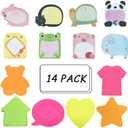 Sticky Notes, Self-Stick Removable Shaped Sticky Notes - 14 Pads - 100 Sheets 6 Pad Shaped Notes -20 Sheets 8 Pad Animal Notes(14 Pack)