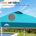 EAGLE PEAK Pop Up Canopy Tent with Wheeled Carry Bag, 8 Stakes, 4 Ropes, 4 Weight Bags, Easy Set Up Tent Canopy, 10x10 ft, 100sqft of Shade, Turquoise