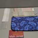 Travel Mini American Mahjong Set, Mahjong Game Set with 166 White Tiles (0.8"), Complete Set with 4 Racks, and Thickened Blue Printed Mah-Jongg Tiles Bag, Portable Travel Mahjongg Set