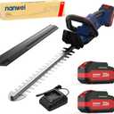 NANWEI 20V Cordless Hedge Trimmer, 2x4.0Ah Batteries & Charger, Brushless Motor, 20-Inch Dual-Action Blade, 3/4-Inch Cut Capacity, 2-Speed Lightweight Hedge Cutter Pruning Shears for Garden Yard