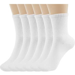 BomKinta Women Casual Calf Socks - Cute Cotton Crew Socks - Soft Above Ankle Sock Gifts 6 Pairs Size 5-10