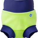 Splash About Happy Nappy Swim Diaper, Lime/Navy, 2-3 Years