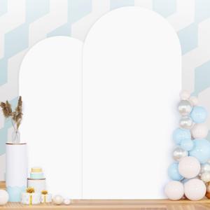 Set of 2 Wedding Arch Cover 7.2ft 6ft White Arch Cover Chiara Backdrop Cover Spandex Fitted Arch Stand Cover Balloon Arch Covers Stretchy Backdrop for Baby Shower Party Ceremony Decoration
