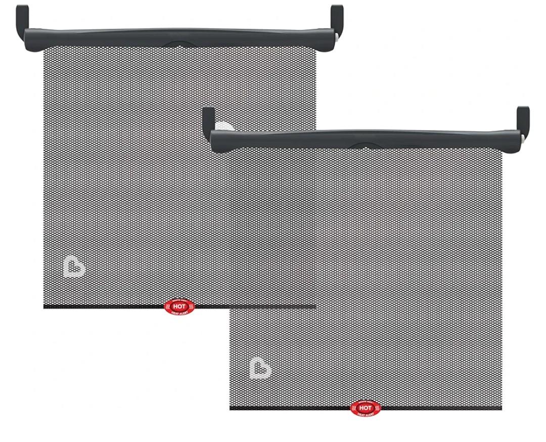 Sun Safety Car Window Shade with Heat Alert, Helps Block UVA/UVB Rays, 2 Pack 16x17 inches. Fits Most Vehicles.