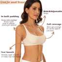 Seamless Bralette for Women Comfort No Show Square Neck Stretch Wireless Bra with Removeable Padding (Medium, Beige)